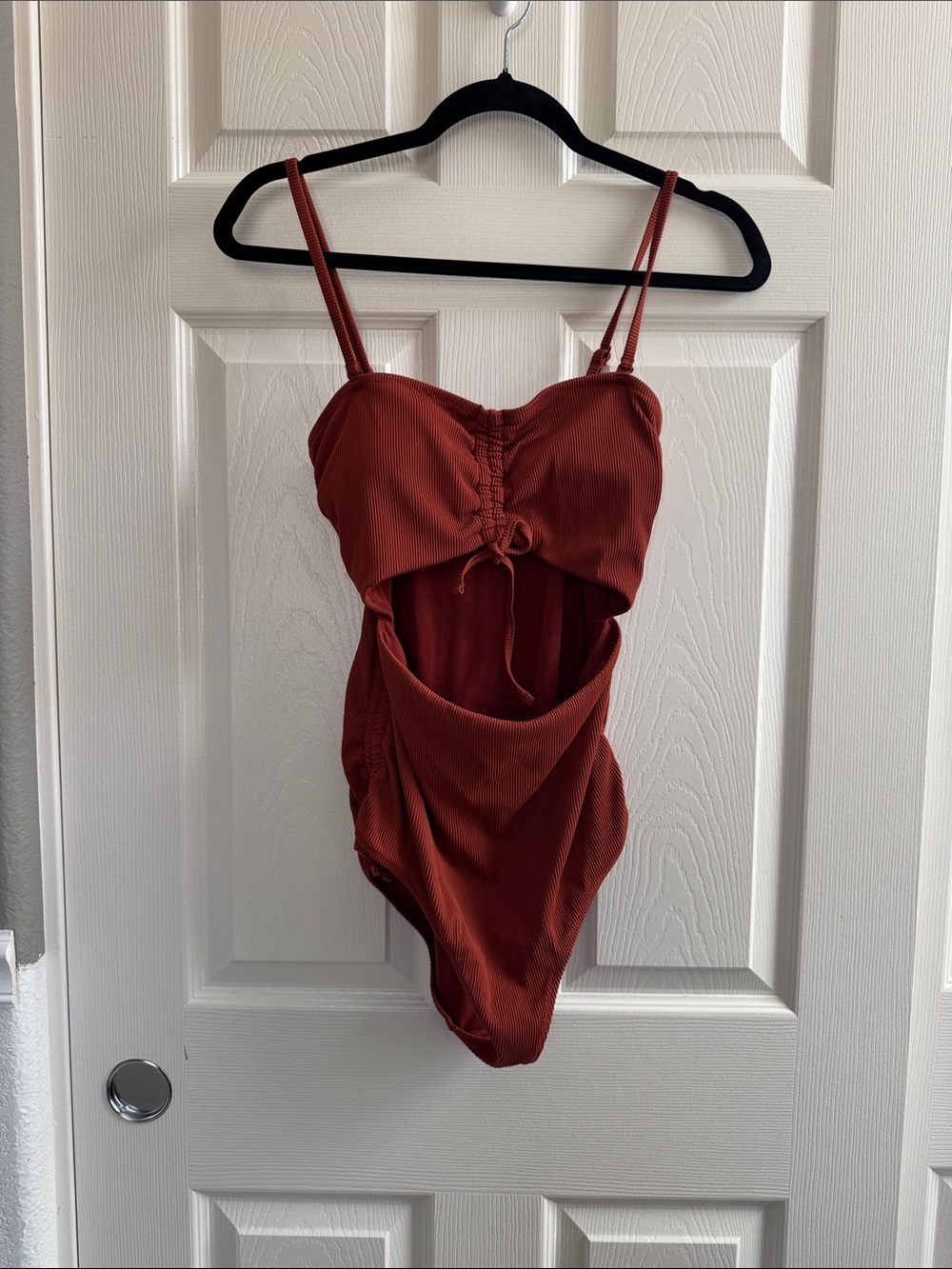 aerie Rust Red Cutout One-Piece Swimsuit - Size medium